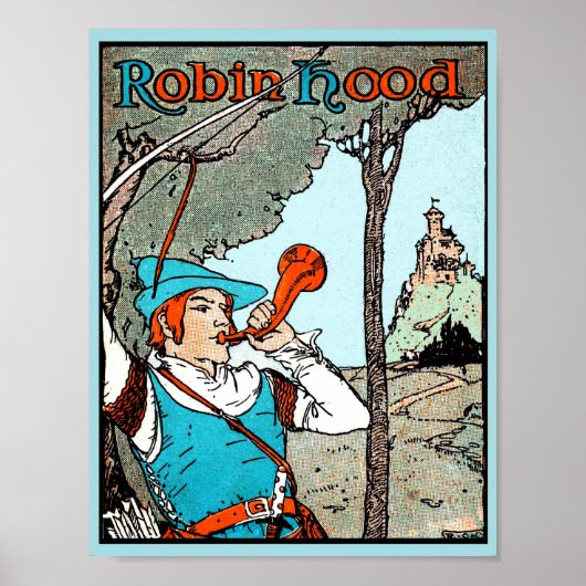 Robin Hood Antiek Illustration Merry Mannen Poster (Voorkant)