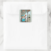 Robin Hood Antiek Illustration Merry Mannen Vierkante Sticker (Tas)