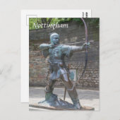 Robin Hood-beeld van de foto van Nottingham Castle Briefkaart (Voorkant / Achterkant)