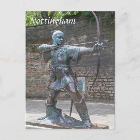 Robin Hood-beeld van de foto van Nottingham Castle Briefkaart (Voorkant)