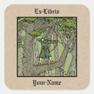 Robin Hood Bookplate Vierkante Sticker