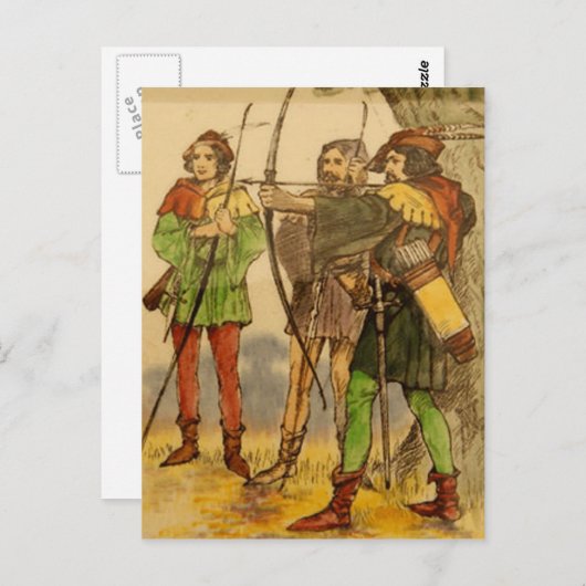 Robin Hood  Design Briefkaart (Voorkant / Achterkant)