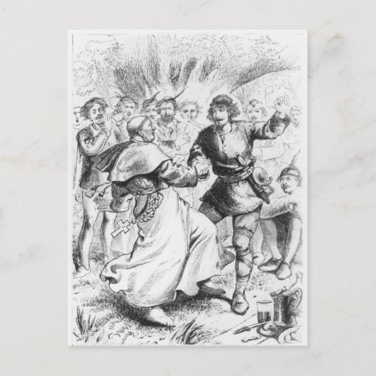 Robin Hood en de bisschop Briefkaart (Voorkant)