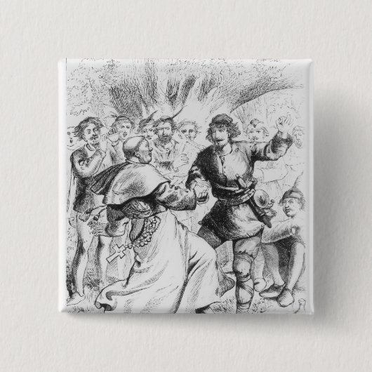 Robin Hood en de bisschop Vierkante Button 5,1 Cm (Voorkant)
