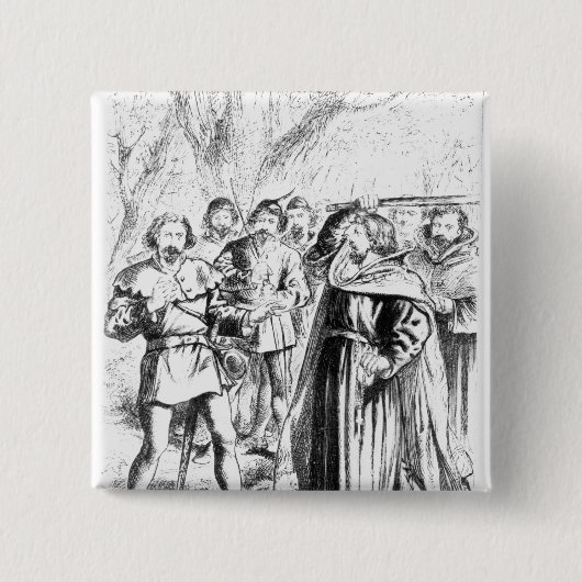 Robin Hood en King Richard I Vierkante Button 5,1 Cm (Voorkant)