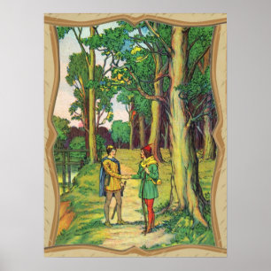 Robin Hood en Kleine Jan Poster