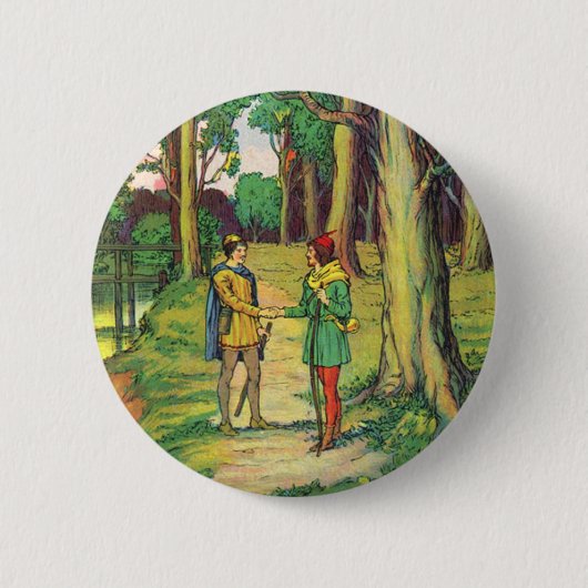 Robin Hood en Kleine Jan Ronde Button 5,7 Cm (Voorkant)