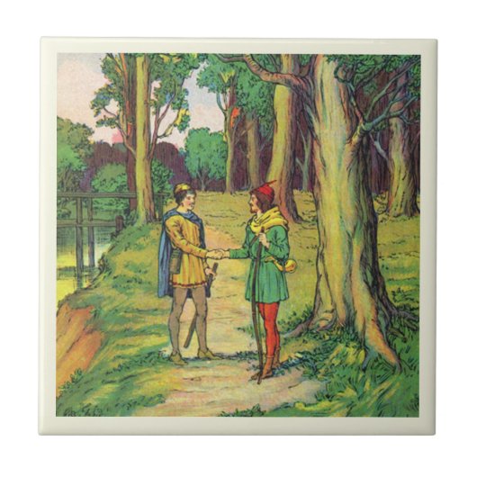 Robin Hood en Kleine Jan  Tegeltje (Voorkant)
