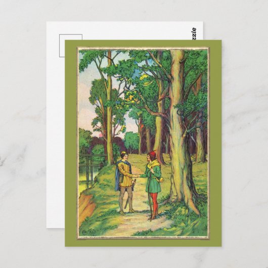 Robin Hood en Little John Briefkaart (Voorkant / Achterkant)