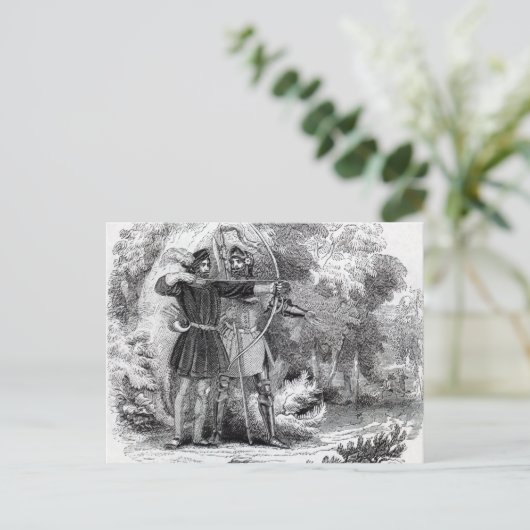 Robin Hood en Little John Briefkaart (Staand voorkant)