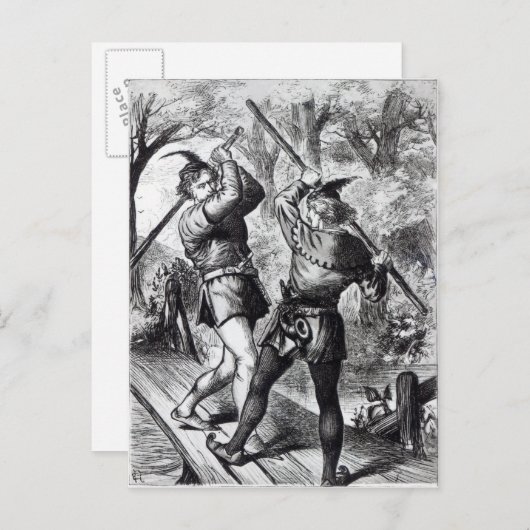 Robin Hood en Little John Briefkaart (Voorkant / Achterkant)