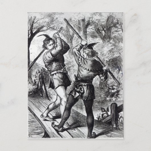 Robin Hood en Little John Briefkaart (Voorkant)