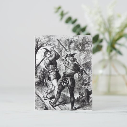 Robin Hood en Little John Briefkaart (Staand voorkant)