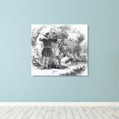 Robin Hood en Little John Canvas Afdruk (Insitu (Houten vloer))
