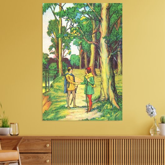 Robin Hood en Little John Canvas Afdruk (Insitu (Woonkamer))