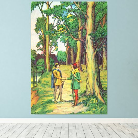 Robin Hood en Little John Canvas Afdruk (Insitu (Houten vloer))