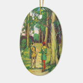 Robin Hood en Little John Keramisch Ornament (Links)