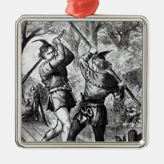 Robin Hood en Little John Metalen Ornament (Voorkant)