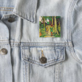 Robin Hood en Little John Vierkante Button 5,1 Cm (In situ)