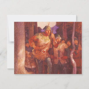 Robin Hood en Zijne Mannen van de NC Wyeth Feestdagenkaart