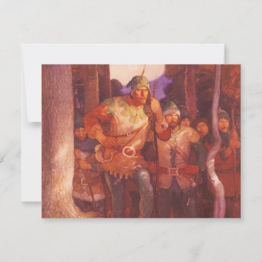 Robin Hood en Zijne Mannen van de NC Wyeth Feestdagenkaart (Voorkant)