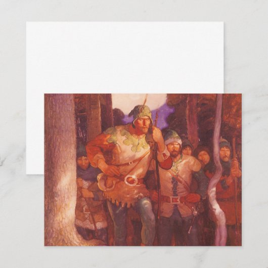 Robin Hood en Zijne Mannen van de NC Wyeth Feestdagenkaart (Voorkant / Achterkant)