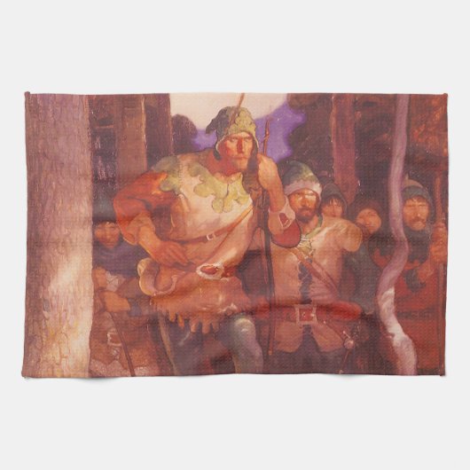  Robin Hood en Zijne Mannen van de NC Wyeth Theedoek (Horizontaal)