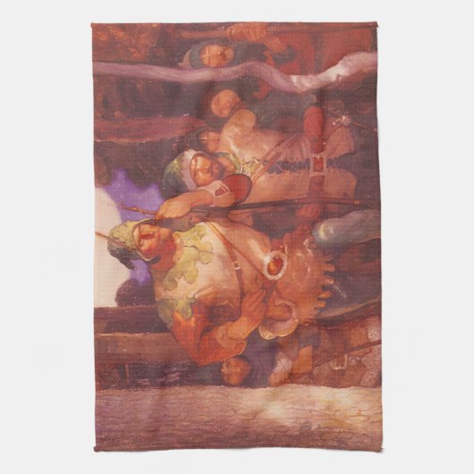  Robin Hood en Zijne Mannen van de NC Wyeth Theedoek (Verticaal)