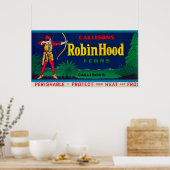 Robin Hood Fern LabelWashington Poster (Keuken)