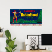 Robin Hood Fern LabelWashington Poster (Thuiskantoor)