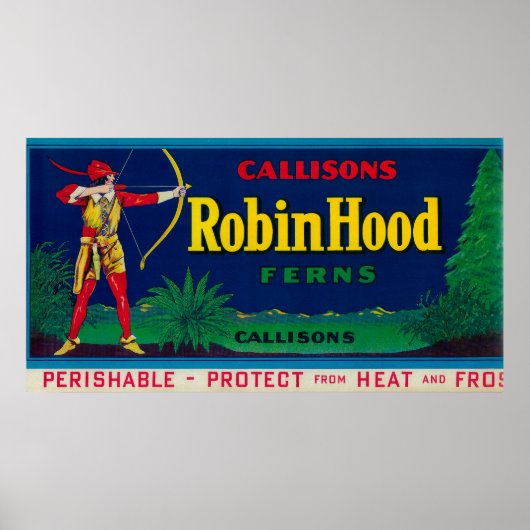 Robin Hood Fern LabelWashington Poster (Voorkant)