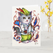 Robin Hood - het Leuke Wenskaart van de Kat Kaart (Gele Bloem)