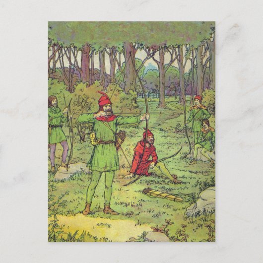 Robin Hood in het Bos Briefkaart (Voorkant)