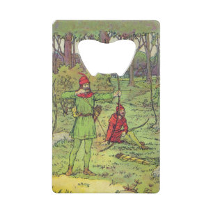 Robin Hood in het bos Creditkaart Flessenopener