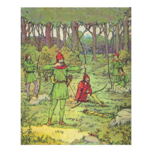 Robin Hood in het bos Foto Afdruk