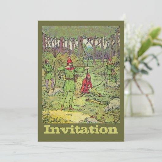 Robin Hood in het bos Kaart (Staand voorkant)