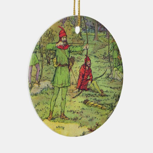 Robin Hood in het bos Keramisch Ornament (Rechts)