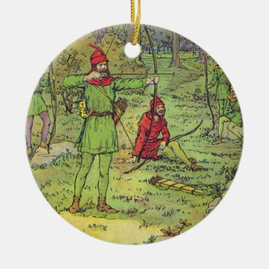 Robin Hood in het bos Keramisch Ornament (Voorkant)