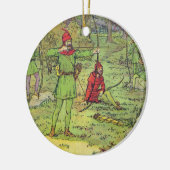 Robin Hood in het bos Keramisch Ornament (Links)