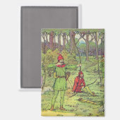 Robin Hood in het bos  Magneet (Voorkant / Achterkant)