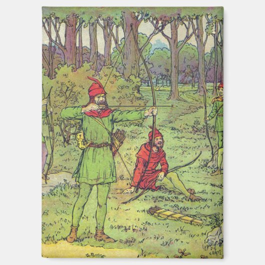 Robin Hood in het bos  Magneet (Voorkant)