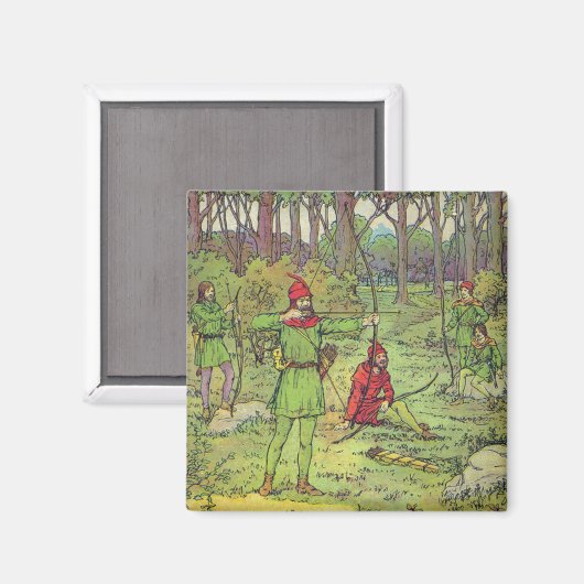 Robin Hood in het bos Magneet (Voorkant / Achterkant)