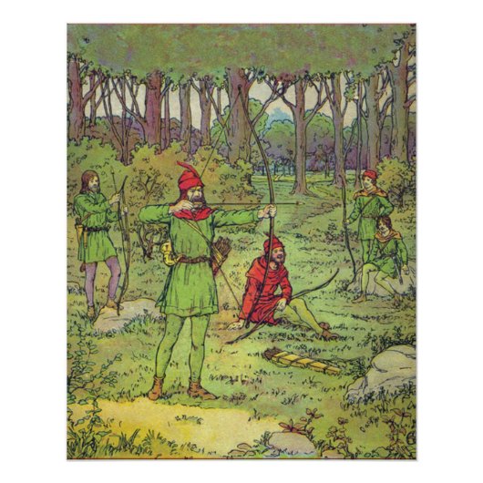 Robin Hood in het bos Perfect Poster (Voorkant)