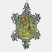 Robin Hood in het bos Tin Sneeuwvlok Ornament (Links)