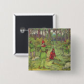 Robin Hood in het bos Vierkante Button 5,1 Cm (Voorkant /achterkant)