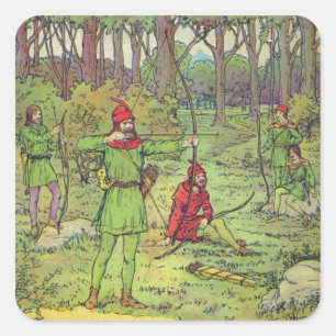 Robin Hood in het bos Vierkante Sticker