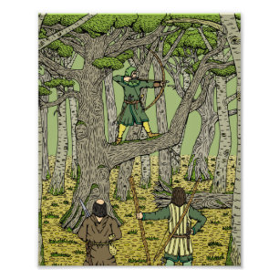 Robin Hood in Sherwood Forest Foto Afdruk