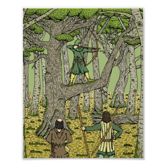 Robin Hood in Sherwood Forest Foto Afdruk (Voorkant)