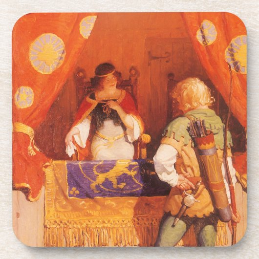 Robin Hood ontmoet Maid Marian door NC Wyeth Bier Onderzetter (Voorkant)