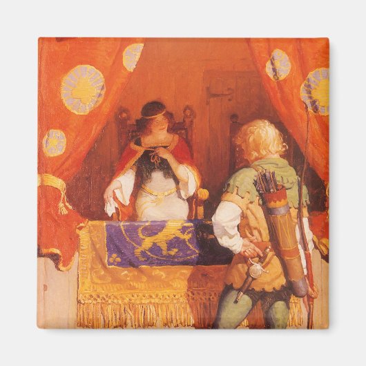  Robin Hood ontmoet Maid Marian door NC Wyeth Magneet (Voorkant)